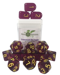 Role 4 Initiative - Translucent Dark Purple/Yellow Numbers Arch'D4 15pc
